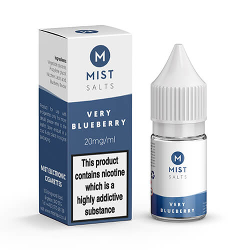 a MIST nic salt vape juice bottle and box.
