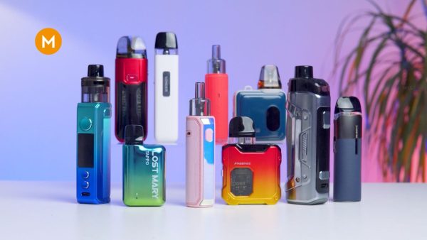 Photo showing all the best pod vapes in 2024 as reviewed by MIST UK