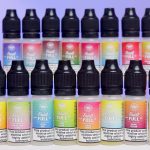 Photo showing all the Fruit Full eliqud flavours from Dinner Lady