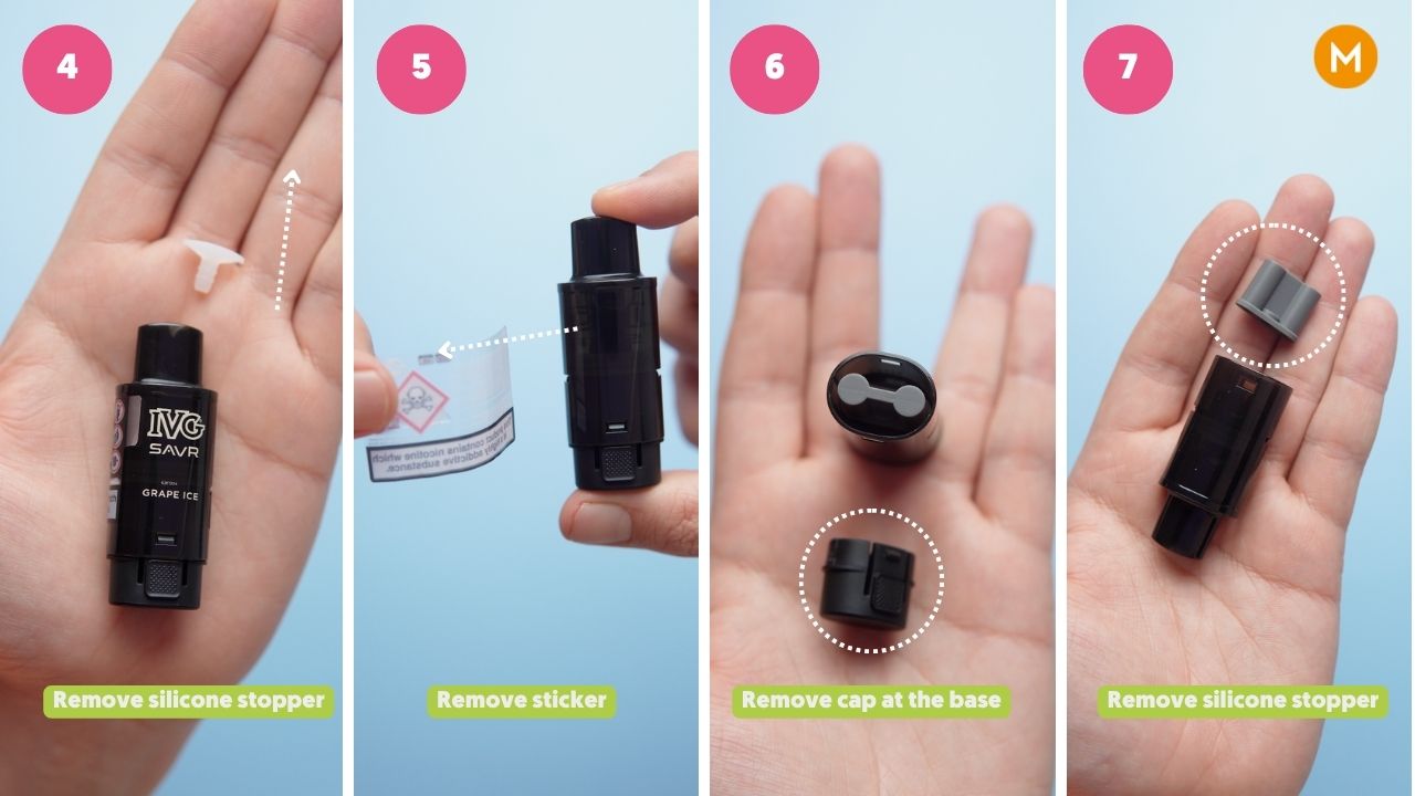 Photo showing how to setup the IVG Savr's pod