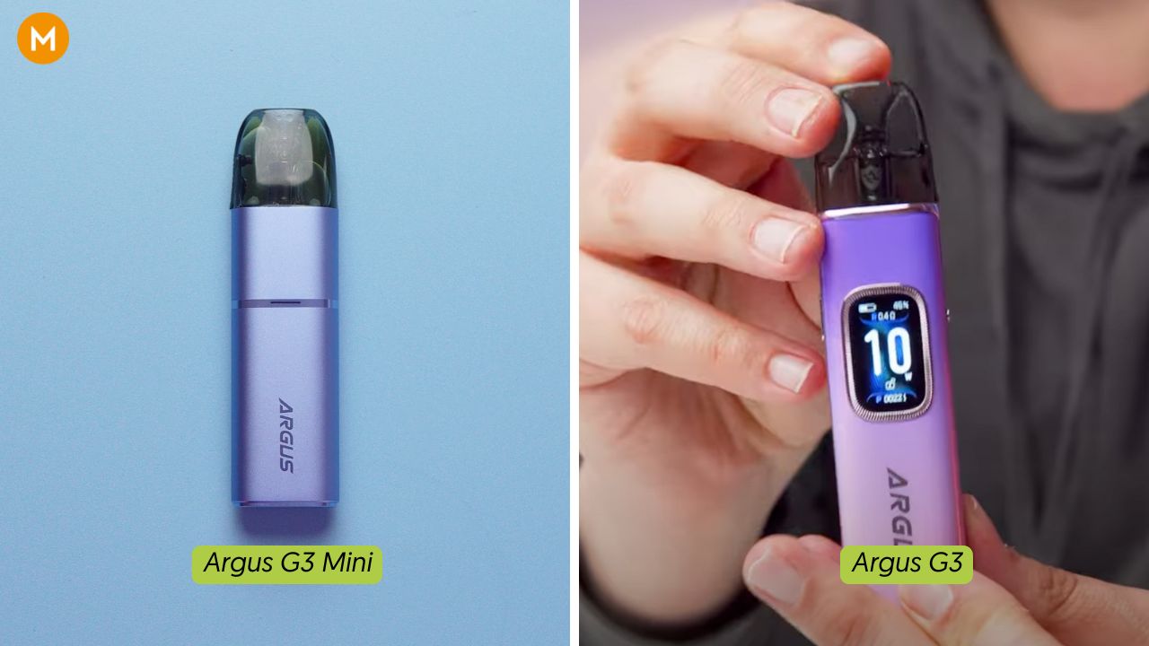 Photo collage showing the difference between the Argus G3 vs Argus G3 Mini