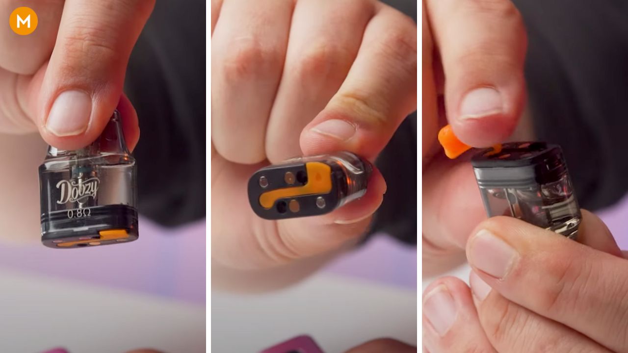 Photo collage showing the pod quality of the Doozy Infinity vape kit's pods