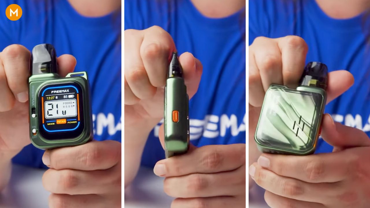 Photo showing the build quality and the design of the FreeMax Smart vape