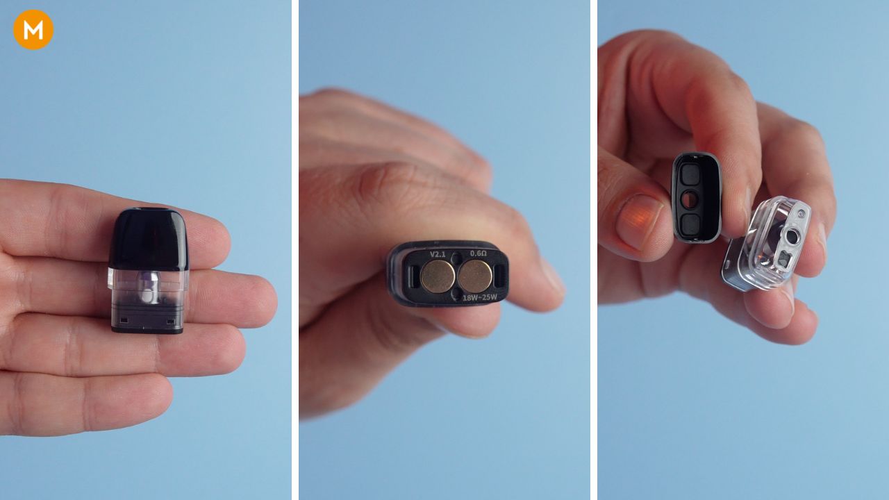 Photo showing the refillable pods of the Wenax Q2
