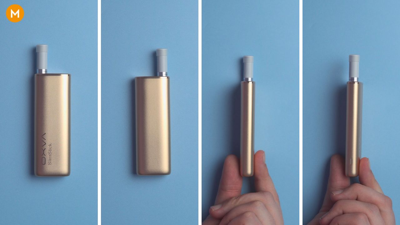 A photo collage showing the OXVA Slimstick in different angles.