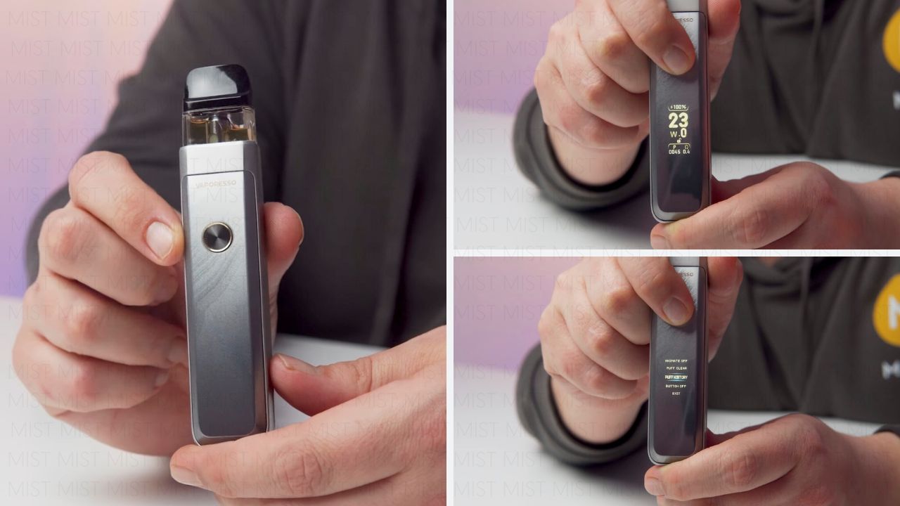 Photo collage showing the XROS Pro 2 from Vaporesso