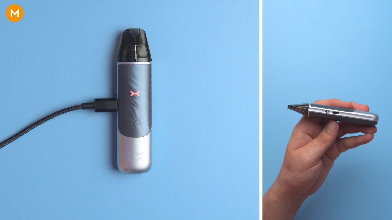 Photo showing how to charge a pod vape device