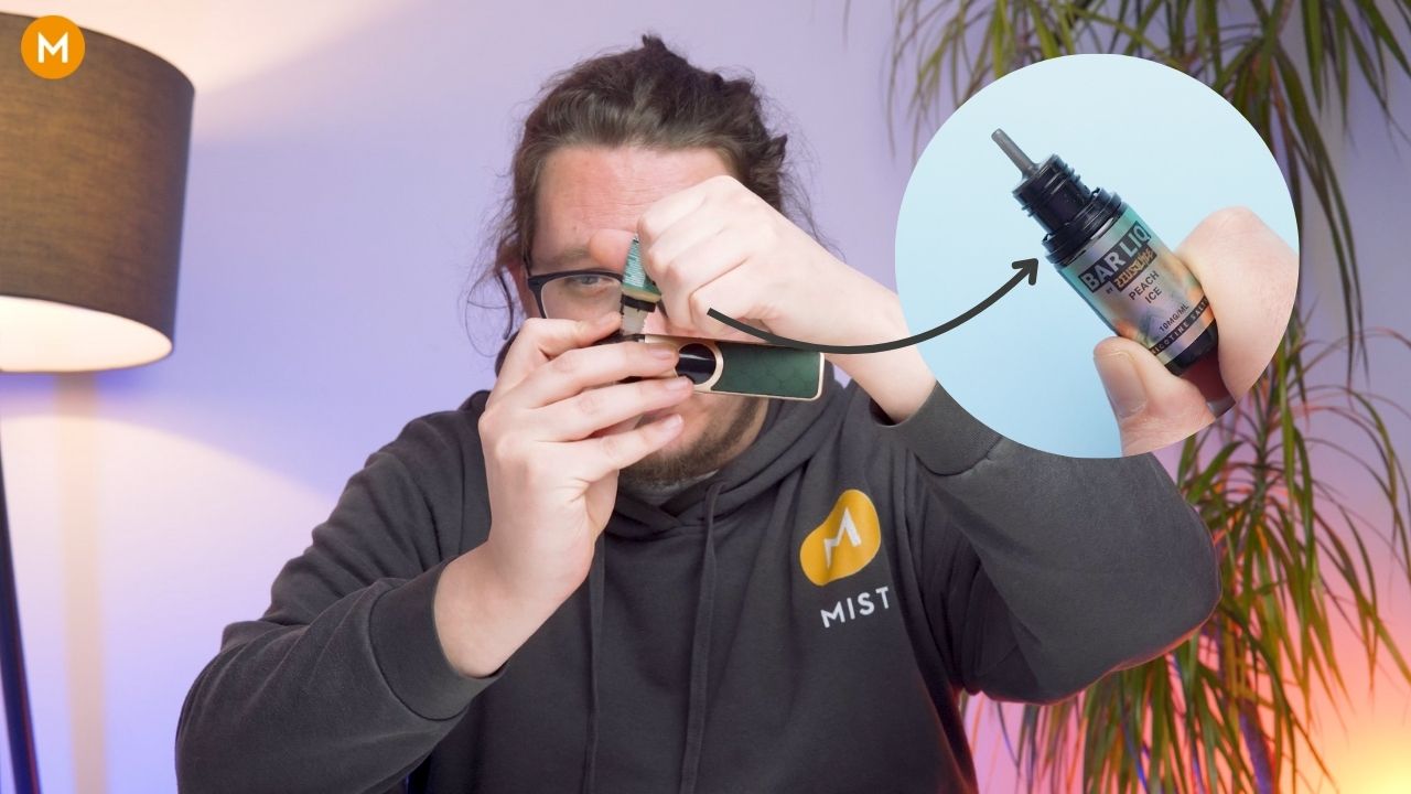 Photo showing where to fill a vape pod