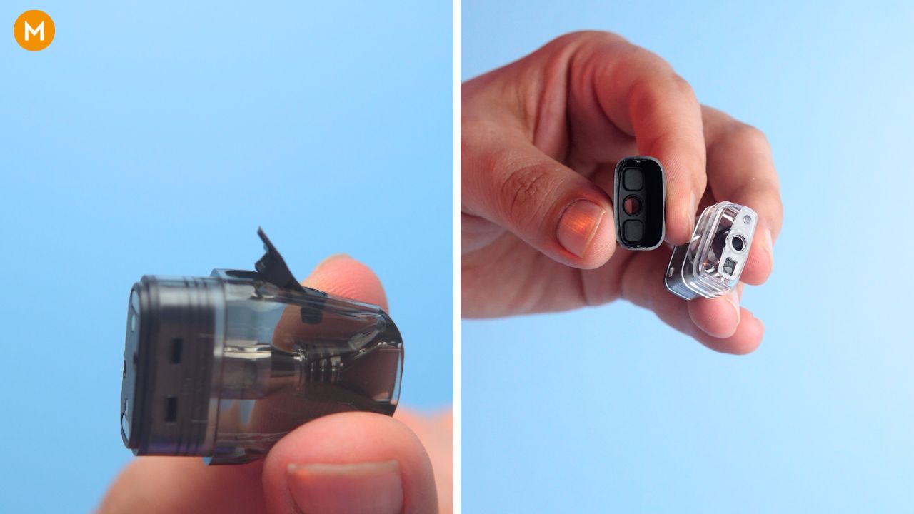 Photo showing where to put eliquid into pod