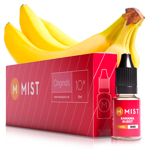 Banana Burst E Liquid (10x10ml) — 30PG/70VG (Extra Vapour) / NONE 0mg