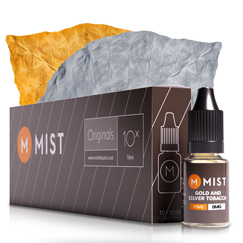 Gold and Silver Tobacco E Liquid (10x10ml) — 30PG/70VG (Extra Vapour) / NONE 0mg