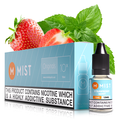 Strawberry Mint E Liquid (10x10ml) — 30PG/70VG (Extra Vapour) / Medium 12mg