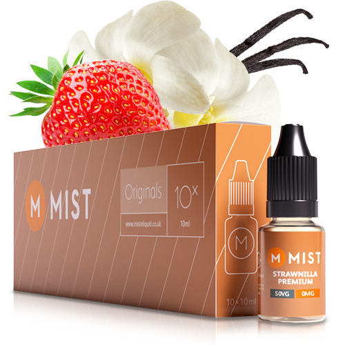 Strawnilla Premium E Liquid (10x10ml) — NONE 0mg
