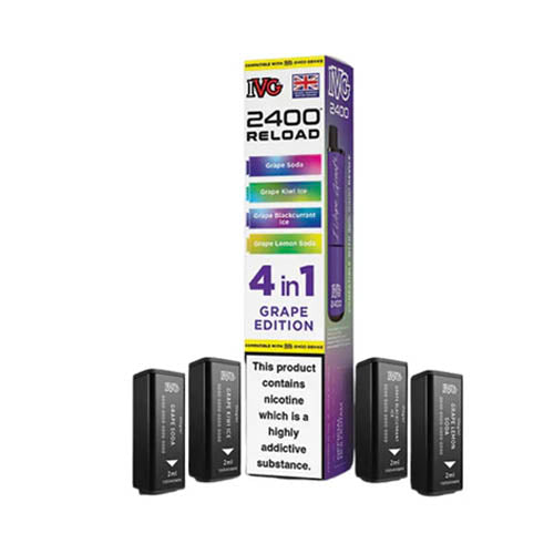 IVG 2400 Reload Multi Flavour Edition Prefilled Pods X4 — Grape Edition