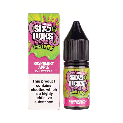 Six Licks Tongue Twisters Raspberry Apple Nic Salt